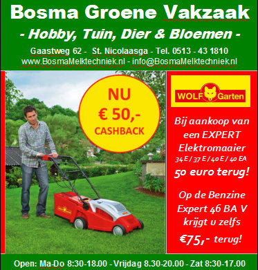 Advertentie Bosma Groene Vakzaak Cashback Actie