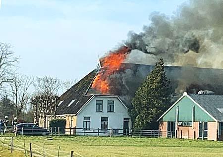Brand melkveehouderij Tjerkgaast