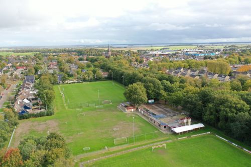 Het doel van SDS in de wedstrijd tegen Oeverzwaluwen in Easterein.