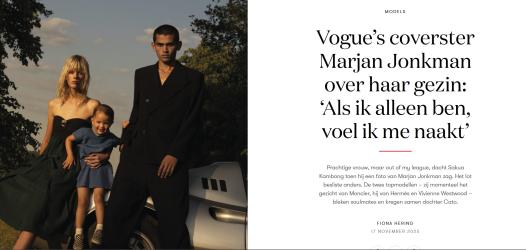 Topmodel Marjan Jonkman op cover decemberbijlage Vogue