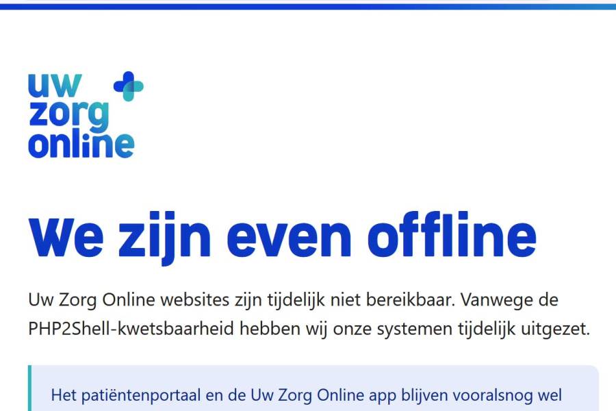 Zorgwebsites in Sint Nyk uit de lucht door beveiligingsproblemen