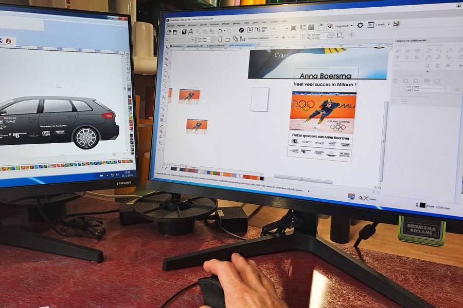 Sponsoren steunen schaatsvedette Anna Boersma met grote advertentie