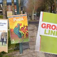 Verkiezingsspandoeken gemeenteraad medio februari geplaatst